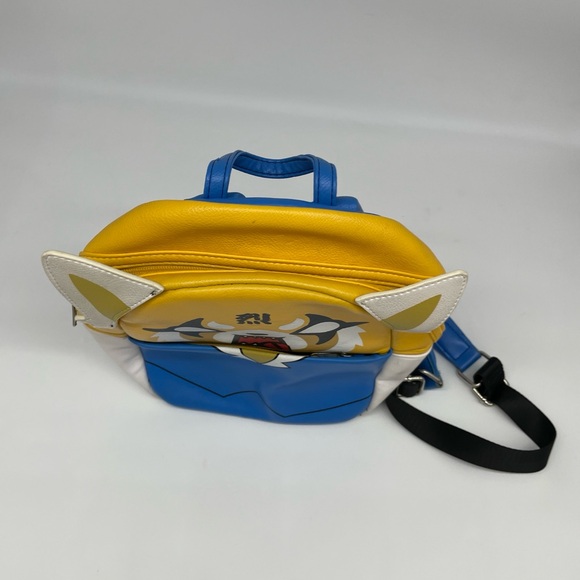 aggretsuko mini backpack Loungefly x Sanrio Two Face Cosplay After five years at the same company Aggretsuko: Two Face Cosplay Loungefly